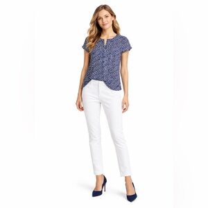 The Limited Blue and White Dot Blouse
